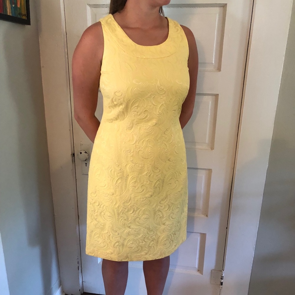 Jones Studio Beautiful Yellow, Boat-neck Dress